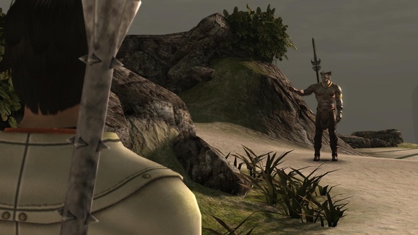 Dragon Age 2 : Der abtrünnige Tal-Vashoth kann überzeugt werden mit der Gruppe zu kämpfen. Er erscheint dann auch in einem späteren Kapitel im Gehängten Mann.