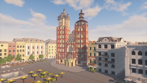 Students are asked to recreate Polish landmarks in Minecraft. However, there should not be enough space for the main market in Kraków.